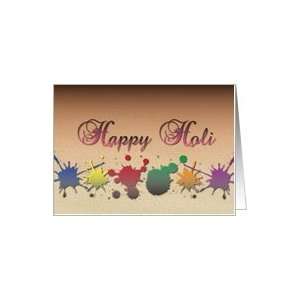  Happy Holi   Colorful Splatters Card Health & Personal 