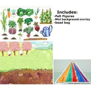 Whats Growing? Vegetable Learning Kit Felt Figures for Flannelboard 