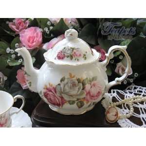   Summer Bloom Vintage 1940 Bone China Teapot, 4 cup