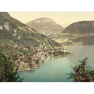  Vintage Travel Poster   Gersau and Frohnalpstock Lake Lucerne 