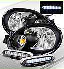 03 05 Neon/SRT 4 BLK Headlights/LED DRL Bumper Lamps 04 (Fits Dodge 