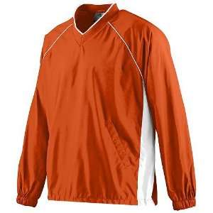  Augusta Micro Poly Color Pullover Jacket ORANGE/ WHITE 