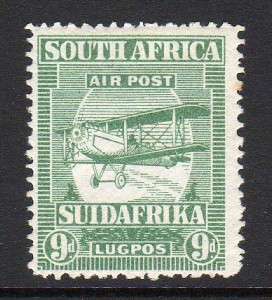 South Africa 9d Air Stamp c1925 Mounted Mint  