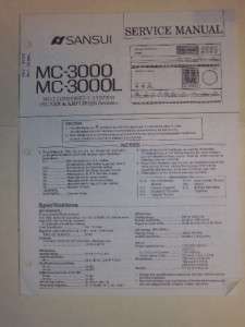 Sansui Service Manual~MC 3000/3000L Tuner/Amplifier  