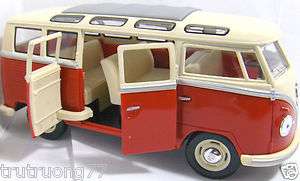 1962 Volkswagen Classical Bus Van VW 1 24 Camper Die cast Orange Red 