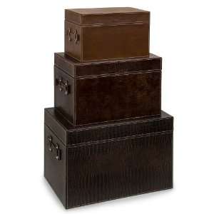  Brown Animal Textured Storage Boxes   Set of 3