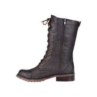 Womens Laced Ankle High Boot Lug 11 Brown Tan Gray 6 8.5  