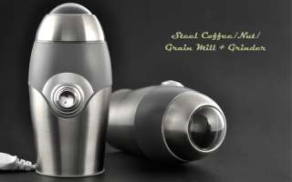 Portable Stainless Steel Coffee/Nut/Grain Mill and Grinder  