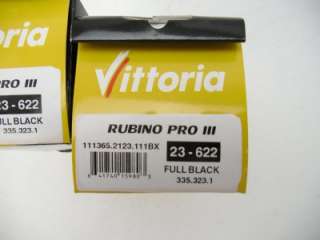 Vittoria Rubino Pro III 700x23c Black PAIR 150tpi New 641740159803 