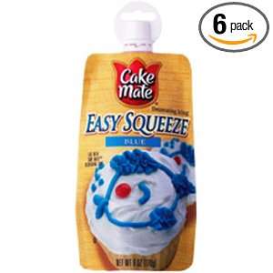 Cake Mate Easy Squeeze, Blue, 6 Ounce Pouch (Pack of 6)  