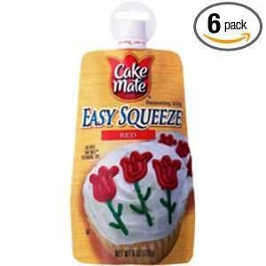 Cake Mate Easy Squeeze, Red, 6 Ounce Pouch (Pack of 6)  
