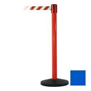  Red Post Safety Barrier, 7.5ft, Blue Belt 