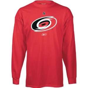  Carolina Hurricanes  Red  Primary Logo Long Sleeve T Shirt 