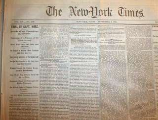   newspapers Confederate Henry Wirz on Trial ANDERSONVILLE PRISON  