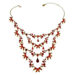  Glamorous Michal Negrin Necklace with 4 Rows of Flowers 