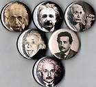 Albert Einstein 6 pins buttons badges e=mc 2 new