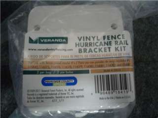 ct lot of veranda vinyl fence hurricane rail bracket kit # 119032 