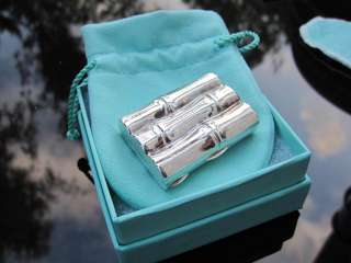 Tiffany & Co RARE VINTAGE Sterling Silver Bamboo Pill Box  