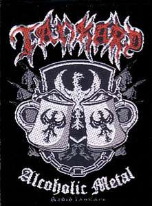 TANKARD. alcoholic metal B/N LICENSED WOVEN PATCH  