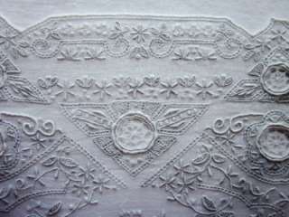 Vintage Ladies Hankie Wedding Hand Embroidery Pulled Thread Sheer 