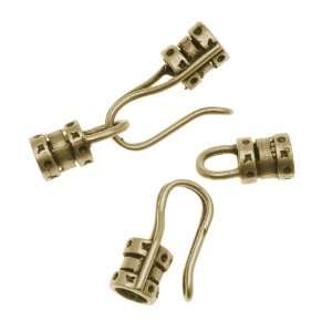  Antiqued Brass Bali Hook & Eye Cord Ends 16mm (2 Pairs 