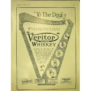  Advert Veritor Whisky Harp St PatrickS Print 1913