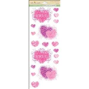  Miss Elizabeths Vellum Stickers 4.25X11 Sheet Hearts 