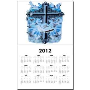  Calendar Print w Current Year Holy Cross Doves And Bible 