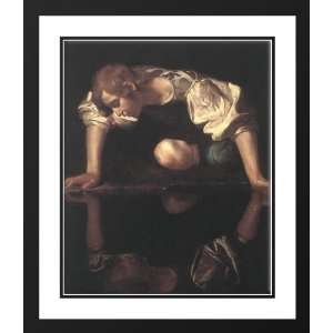   Caravaggio 20x23 Framed and Double Matted Narcissus