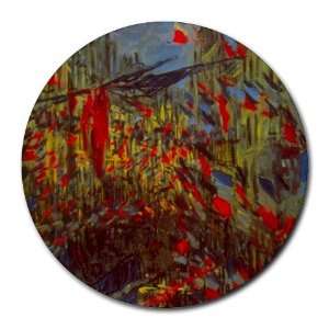  Festivities By Claude Monet Round Mouse Pad Office 