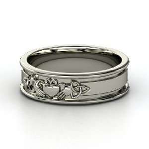  Claddagh Knot Band, Platinum Ring Jewelry