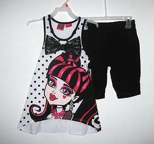 Monster High Draculaura Shirt/Shorts Outfit/Set  