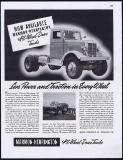 1946 Marmon Herrington All Wheel Drive Trucks Photo Ad  
