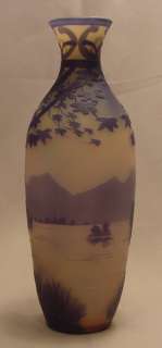 Extraordinary Antique Signed De Vez French Cameo Art Glass Vase  