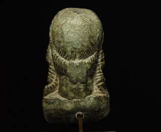 Romano Egyptian style green stone head, possibly ancient circa 