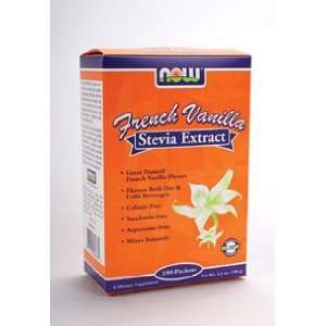  NOW Foods   French Vanilla Stevia Extract 100 pkts Health 