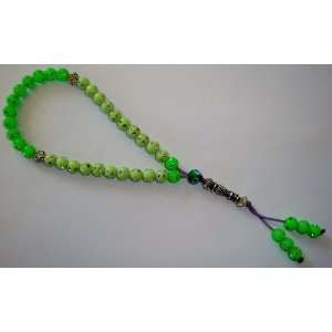   Green Komboloi Prayer Worry Beads   Hand Made By Jeannie Parnell Ar01