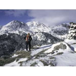  Hiker Enjoying the Winterlandscape Around Arapahoe Peak 