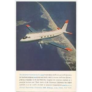  1962 Grumman Gulfstream Airplane in Flight Photo Print Ad 