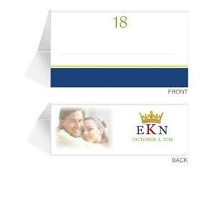    90 Photo Place Cards   Monogram Crown Obvious