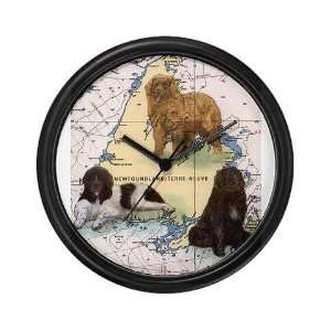 Newfoundland Dog Trio Art by Pets Wall Clock by 
