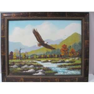  Jon Haber Original Eagle Acrylic Painting Arts, Crafts 