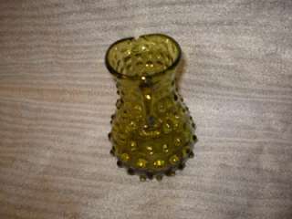 Description Fenton Art Glass Company, Hobnail, 12 oz. , green, syrup 