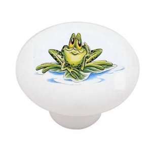 Cartoon Frog Decorative High Gloss Ceramic Drawer Knob