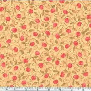  45 Wide Cider Mill Road Lady Apples Ecru Fabric By The 
