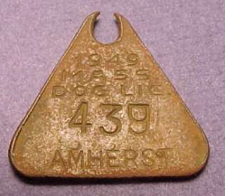 exo* Amherst ( MA ) Dog Tag 1949 (pb57)  