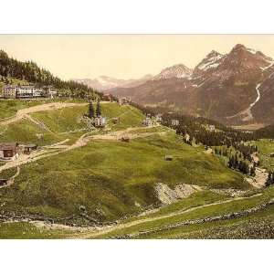 Vintage Travel Poster   Arosa general view Grisons Switzerland 24 X 18 