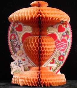 Antique Honeycomb Standing Valentine Card 1929  