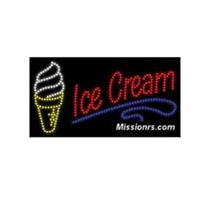  LED Sign, Ice Cream Sign, Red, White, Blue and Yellow 