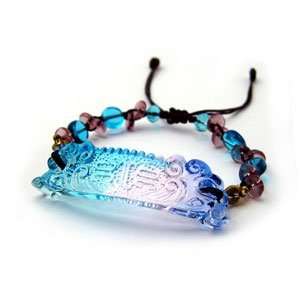  Liuli Peace Glass Pendant Bracelet 